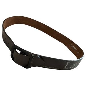 Love Faith Dream Believe Brown Leather Belt with Buckle